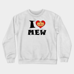 I Heart Cat - Orange Striped Kitty Crewneck Sweatshirt